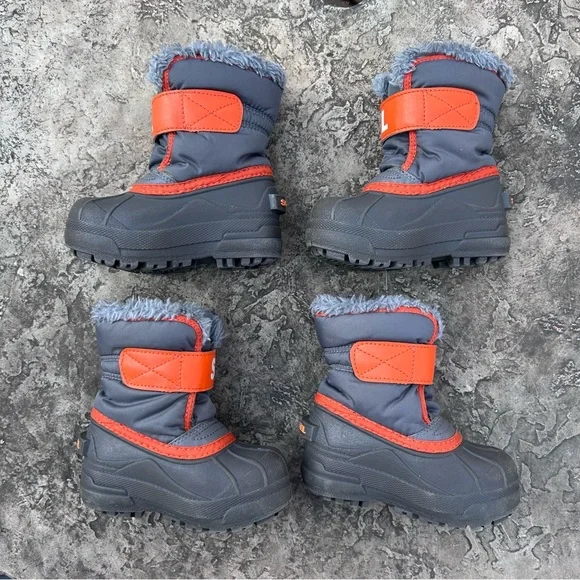 SOREL Toddler Winter Boots | Waterproof Winter Snow Boots | Grey Orange | Size 7 - Picture 6 of 16